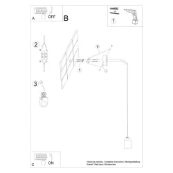 Kinkiety-do-salonu - szaro-czarny kinkiet neso e27 sl.1163 sollux lighting 