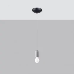 Oswietlenie-sufitowe - szaro-czarna lampa wisząca neso 1 e27 sl.1284 sollux lighting 