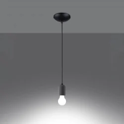 Oswietlenie-sufitowe - szaro-czarna lampa wisząca neso 1 e27 sl.1284 sollux lighting 