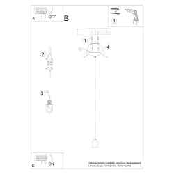 Oswietlenie-sufitowe - szaro-czarna lampa wisząca neso 1 e27 sl.1284 sollux lighting 