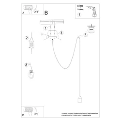 Oswietlenie-sufitowe - szaro-czarna lampa wisząca neso 1 long e27 sl.1159 sollux lighting 