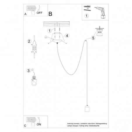 Oswietlenie-sufitowe - szaro-czarna lampa wisząca neso 1 long e27 sl.1159 sollux lighting 