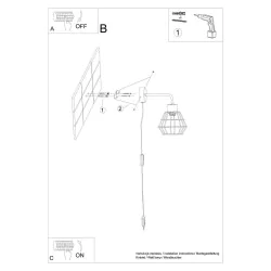 Kinkiety-do-pokoju-dziecka - czarny kinkiet suba e27 sl.1164 sollux lighting 