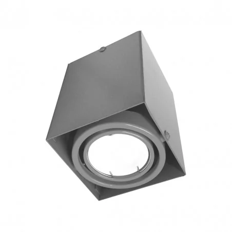 Oswietlenie-sufitowe - kwadratowa lampa sufitowa szara gu10 1x7w blocco ml835 eko-light 