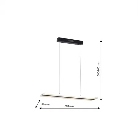 Lampy-sufitowe - podłużna lampa wisząca led 24w 4000k 62cm ray ml325 eko-light 