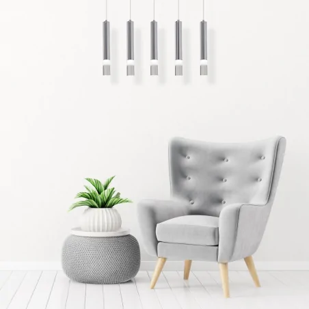 Lampy-sufitowe - led-owe oświetlenie wiszące chromowe 5xled 24w ml323 eko-light 