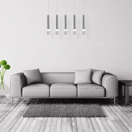 Lampy-sufitowe - led-owe oświetlenie wiszące chromowe 5xled 24w ml323 eko-light 