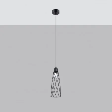Oswietlenie-sufitowe - czarna lampa wisząca suba 1 e27 sl.1165 sollux lighting 