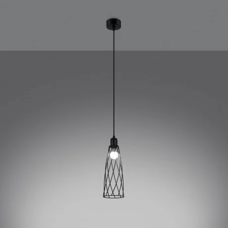 Oswietlenie-sufitowe - czarna lampa wisząca suba 1 e27 sl.1165 sollux lighting 