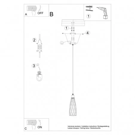 Oswietlenie-sufitowe - czarna lampa wisząca suba 1 e27 sl.1165 sollux lighting 