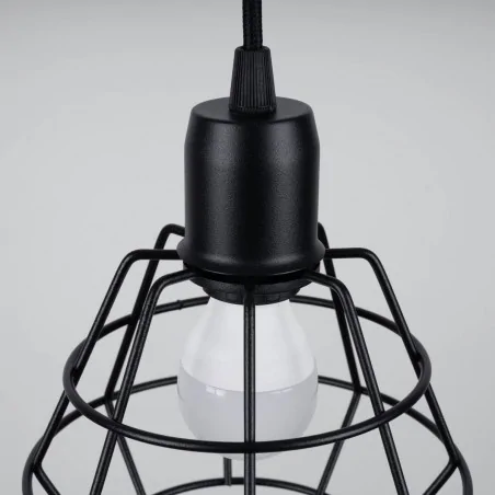 Oswietlenie-sufitowe - czarna lampa wisząca suba 3p e27 sl.1166 sollux lighting 