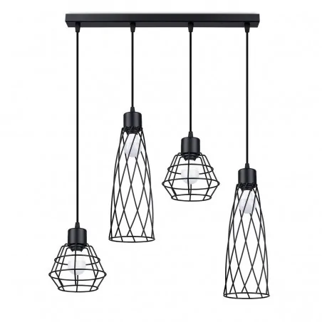 Oswietlenie-sufitowe - czarna lampa wisząca suba 4l e27 sl.1167 sollux lighting 