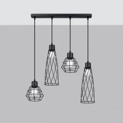 Oswietlenie-sufitowe - czarna lampa wisząca suba 4l e27 sl.1167 sollux lighting 