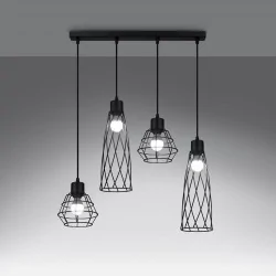 Oswietlenie-sufitowe - czarna lampa wisząca suba 4l e27 sl.1167 sollux lighting 