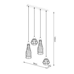 Oswietlenie-sufitowe - czarna lampa wisząca suba 4l e27 sl.1167 sollux lighting 