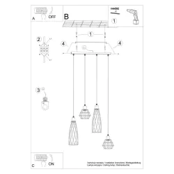 Oswietlenie-sufitowe - czarna lampa wisząca suba 4l e27 sl.1167 sollux lighting 