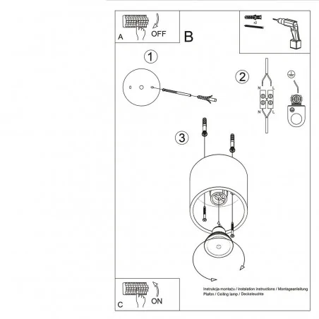 Plafony - złoty plafon orbis 1 gu10 sl.1180 sollux lighting 