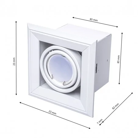Oswietlenie-sufitowe - oprawa podtynkowa kwadratowa gu10 1x7w blocco ml471 eko-light 