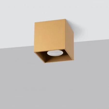 Plafony - złoty plafon quad 1 gu10 sl.1182 sollux lighting 