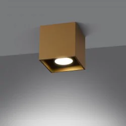 Plafony - złoty plafon quad 1 gu10 sl.1182 sollux lighting 
