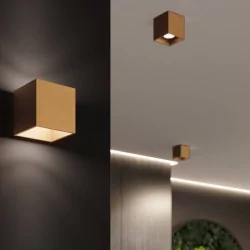 Plafony - złoty plafon quad 1 gu10 sl.1182 sollux lighting 