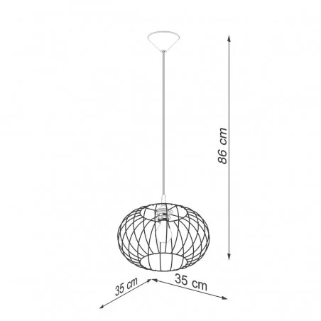 Oswietlenie-sufitowe - czarna lampa wisząca tsuno e27 sl.1185 sollux lighting 