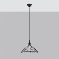 Oswietlenie-sufitowe - czarna lampa wisząca eda e27 sl.1186 sollux lighting 