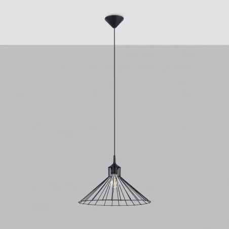 Oswietlenie-sufitowe - czarna lampa wisząca eda e27 sl.1186 sollux lighting 