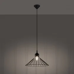 Oswietlenie-sufitowe - czarna lampa wisząca eda e27 sl.1186 sollux lighting 