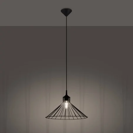 Oswietlenie-sufitowe - czarna lampa wisząca eda e27 sl.1186 sollux lighting 