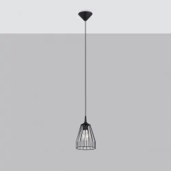 Oswietlenie-sufitowe - czarna lampa wisząca leyo e27 sl.1205 sollux lighting 