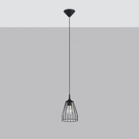 Oswietlenie-sufitowe - czarna lampa wisząca leyo e27 sl.1205 sollux lighting 