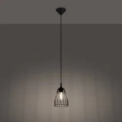 Oswietlenie-sufitowe - czarna lampa wisząca leyo e27 sl.1205 sollux lighting 