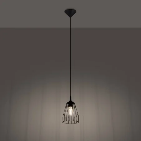 Oswietlenie-sufitowe - czarna lampa wisząca leyo e27 sl.1205 sollux lighting 