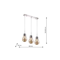 Lampy-sufitowe - lampa wisząca 3 żarówki z diodami led 15w 3500k bulb ml136 eko-light 