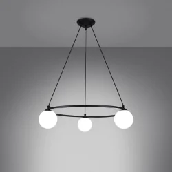 Oswietlenie-sufitowe - czarny żyrandol yoli 3 g9 sl.1213 sollux lighting 