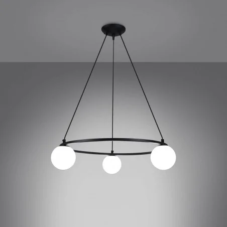 Oswietlenie-sufitowe - czarny żyrandol yoli 3 g9 sl.1213 sollux lighting 