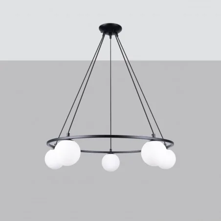 Oswietlenie-sufitowe - czarny żyrandol yoli 5 g9 sl.1214 sollux lighting 