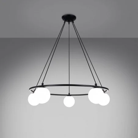 Oswietlenie-sufitowe - czarny żyrandol yoli 5 g9 sl.1214 sollux lighting 