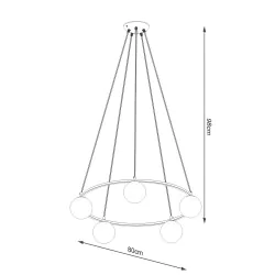 Oswietlenie-sufitowe - czarny żyrandol yoli 5 g9 sl.1214 sollux lighting 