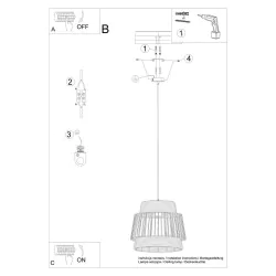 Oswietlenie-sufitowe - lampa wisząca brilo e27 sl.1253 sollux lighting 