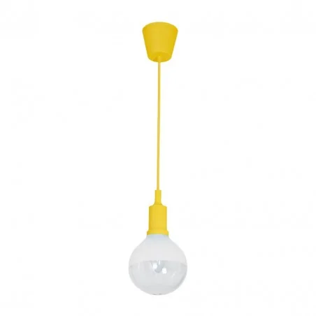 Lampy-sufitowe - oświetlenie wiszące żółte z żarówką e14 led 5w bubble ml463 eko-light 