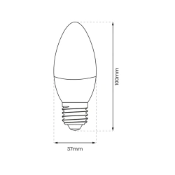 Gwint-trzonek-e27 - żarówka led świeczka mleczna 7w e27 c37 6000k ekza0214 eko-light 