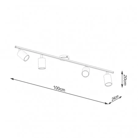Oswietlenie-sufitowe - biała listwa sufitowa lemmi 4xgu10 sl.1227 sollux lighting 