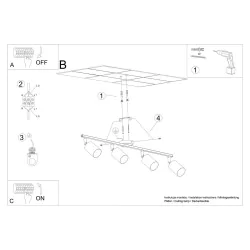 Oswietlenie-sufitowe - biała listwa sufitowa lemmi 4xgu10 sl.1227 sollux lighting 