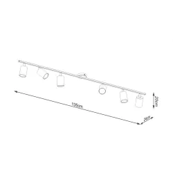 Oswietlenie-sufitowe - czarna listwa sufitowa lemmi 6xgu10 sl.1169 sollux lighting 