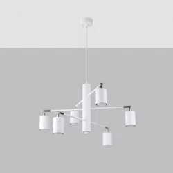 Oswietlenie-sufitowe - biały żyrandol lemmi 6xgu10 sl.1206 sollux lighting 