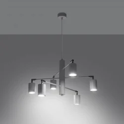 Oswietlenie-sufitowe - biały żyrandol lemmi 6xgu10 sl.1206 sollux lighting 