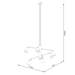 Oswietlenie-sufitowe - biały żyrandol lemmi 6xgu10 sl.1206 sollux lighting 