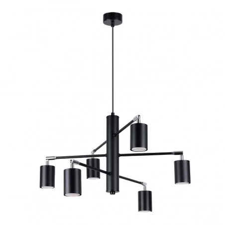Oswietlenie-sufitowe - czarny żyrandol lemmi 6xgu10 sl.1207 sollux lighting 